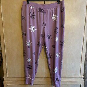 New Cuddl Duds Petite XL Jogger PJ Pants Purple and Gray